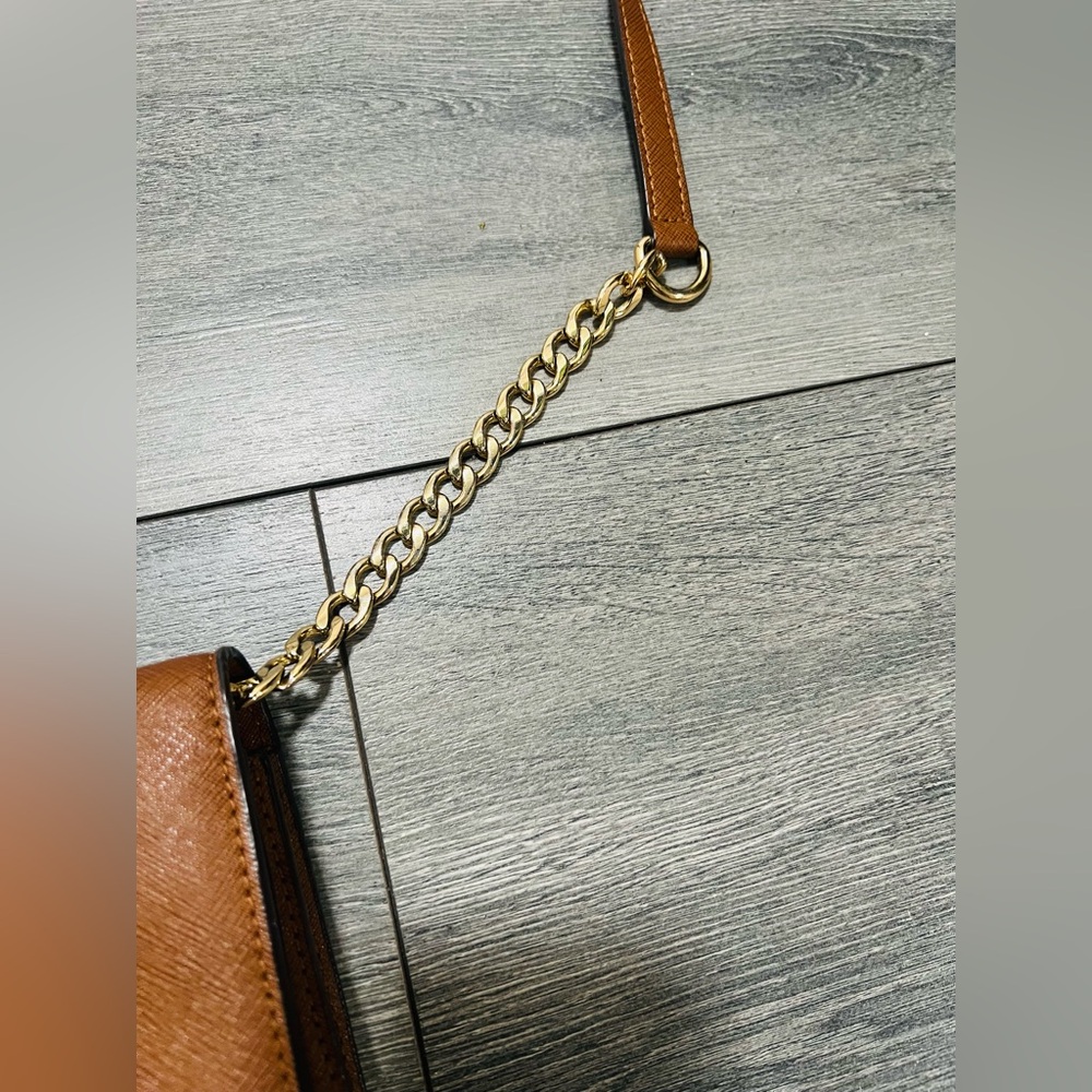 Michael Kors Tan Leather Messenger Bag - Picture 6 of 10